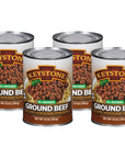 Keystone All Natural Ground Beef 14 Ounce Long Term Emergency Survival Food Canned Meat  Fully Cooked Ready to Eat  Gluten Free Family Pack of 4