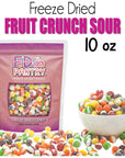 Fruit Crunch Sour  Freeze Dried Candy 10 oz  Assorted Sour Flavors Large Pouch  Ideal Gift Snack Treat