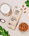 Mooala Organic Simple Almond Milk 32oz  3 Ingredient Shelf Stable No Gums No Oils No Fillers Unsweetened NonGMO No Additives Dairy Free Plant Based Milk 6 pack