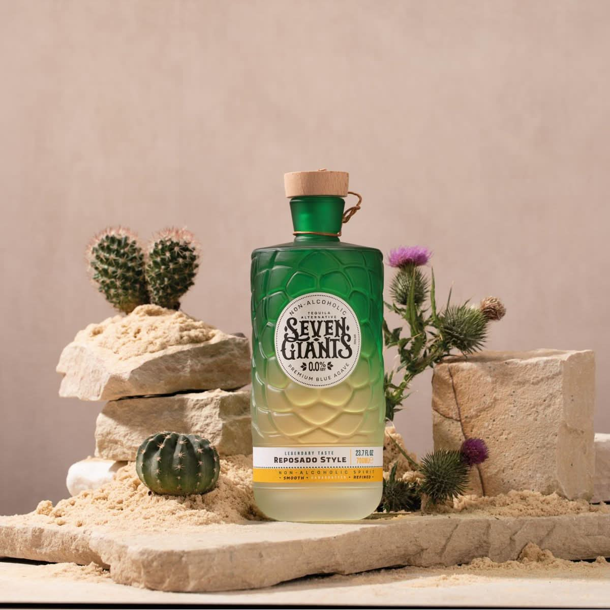 Seven Giants Reposado Style Tequila Alternative  Non Alcoholic Tequila  Premium Non Alcoholic Spirits by Spirits of Virtue  Imported by Think Distributors 700ml