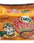 Samyang Fire Hot Curry Flavored Chicken Ramen Noodles Pack of 5 Korean Ramen Noodles