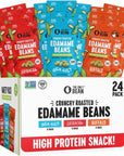 The Only Bean Crunchy Roasted Edamame - Healthy Snacks for Adults and Kids (Variety Pack) Low Calorie & Carb Keto Snack Food, Vegan Gluten Free High Protein Office Snack (11g), 0.9oz 24 pack