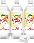 Canada Dry Diet Tonic Water 1 Liter Bottles Pack of 3 with Bay Area Marketplace Napkins