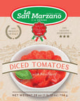 Italian Canned Diced Tomatoes With Basil Leaf La San Marzano 100 Product of Italy 28 Oz can  100 Genuine Ingredients With San Marzano Tomatoes Pack of 4