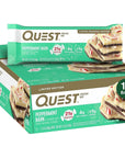 Quest Nutrition Peppermint Bark Protein Bar, 21g Protein, 4g Net Carb, 1g Sugar, Gluten Free, 12 Count