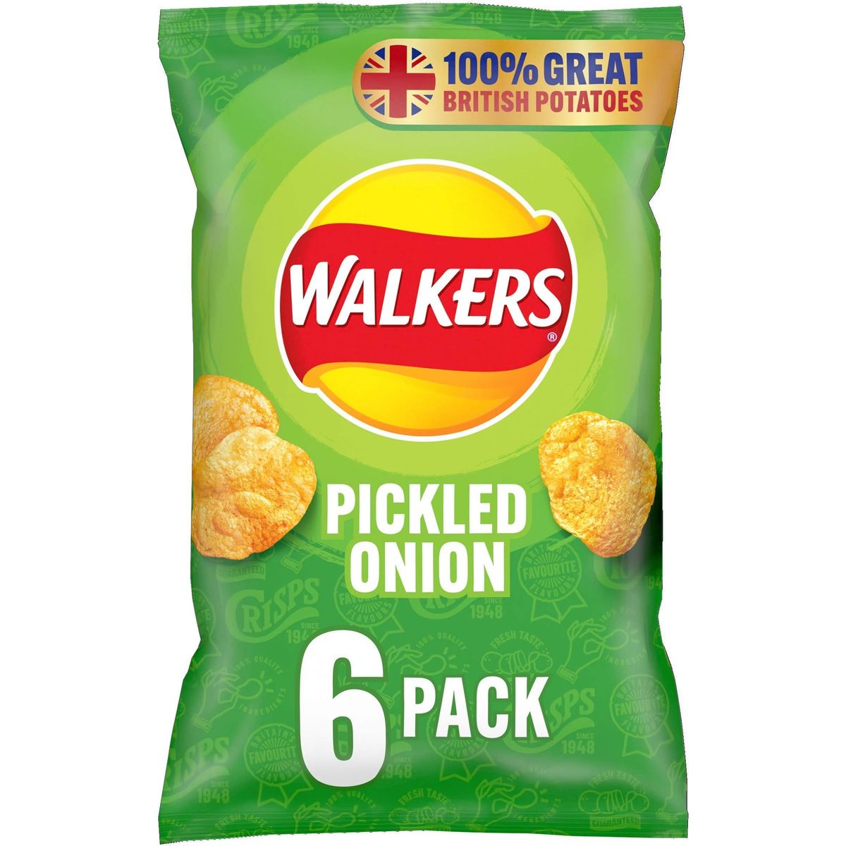 Walkers Pickled onion 6 pack - 25g