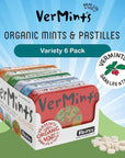 Organic Breath Mints by VerMints Variety Pack with 6 Flavors All Natural NonGMO Nut Free Gluten Free Vegan KSA Kosher 141oz Tins