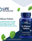 Life Extension D-Ribose Tablets - RIBOSE Supplement for Heart Health, Cellular Energy and Exercise Recovery Support - Gluten-Free, Non-GMO, Vegetarian - 100 Tablets