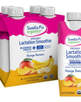 Sweetie Pie Organics Lactation Smoothie Mango Banana Supports Breastmilk Production for Nursing and Pumping  No Artificial Sweeteners Flavors or Dyes  4 Pack