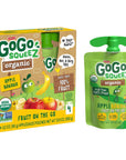 GoGo squeeZ Organic Applesauce Apple Banana 32 Ounce 4 Pouches Gluten Free Vegan Friendly Unsweetened Applesauce Recloseable BPA Free Pouches