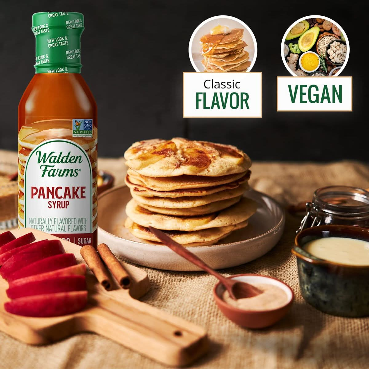 Walden Farms Pancake Syrup 12 oz Pack of 2 Sweet Syrup  Near Zero Fat Sugar and Calorie  For Pancakes Waffles French Toast Ice Cream Desserts Snacks Appetizers and Many More