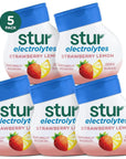 Stur Electrolyte Water Enhancer  Sweetened with Stevia  - 5 Bottles, Makes 120 Drinks (Strawberry Lemon)