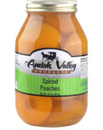 Amish Valley Products Old Fashioned SPICED Peaches Halves Canned Jarred in 32 oz Glass Jar One QT Jar  32 OZ