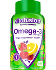 Vitafusion Omega-3 Gummy Vitamins, Berry Lemonade Flavored, Heart Health Vitamins(1) With Omega 3 EPA/DHA and Vitamins A, C, D and E, America’s Number 1 Vitamin Brand, 60 Day Supply, 120 Count