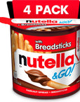 Nutella and Go Snack Packs Chocolate Hazelnut Spread with Breadsticks Perfect Bulk Snacks for Kids Lunch Boxes 18 oz Pack of 4