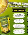 Jalapeno Yellow Corn Grits with Cheddar Cheese  Hatch Green Chile  Garlic by FishSki Provisions 6 oz bags 2 pack