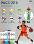 Gatorade Water Bottle with 6 Convenient Gatorade Zero Powder Packets for Hydration on the Go bundle by Schoolhouse Snacks