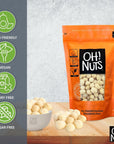 Oh Nuts Oven Roasted Macadamia Nuts  DryRoast Unsalted  GlutenFree  LargeSized No Oil Keto Snacks in Resealable 1Pound Bag for Extra Freshness