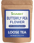 Scash 4 ounce Butterfly Pea Flower Tea Loose Tea NonGMO Pure Natural Butterfly Pea Tea Premium Dried Butterfly Pea Flower for Blue  Purple Drinks and Food Coloring Butterfly Pea Flower Tea