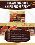 APEXY Authentic Prawn Crackers Uncooked, Crispy and Delicious Shrimp Chips for Party Appetizers and Snacks, Cook and Serve, 8 oz (227g), Multi Color