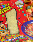 Fruity Pebbles Cereal N Candy Bunny Shaped Easter Bar King Size White Chocolate Rabbit Candies for Kids Basket Stuffer 5 Ounce