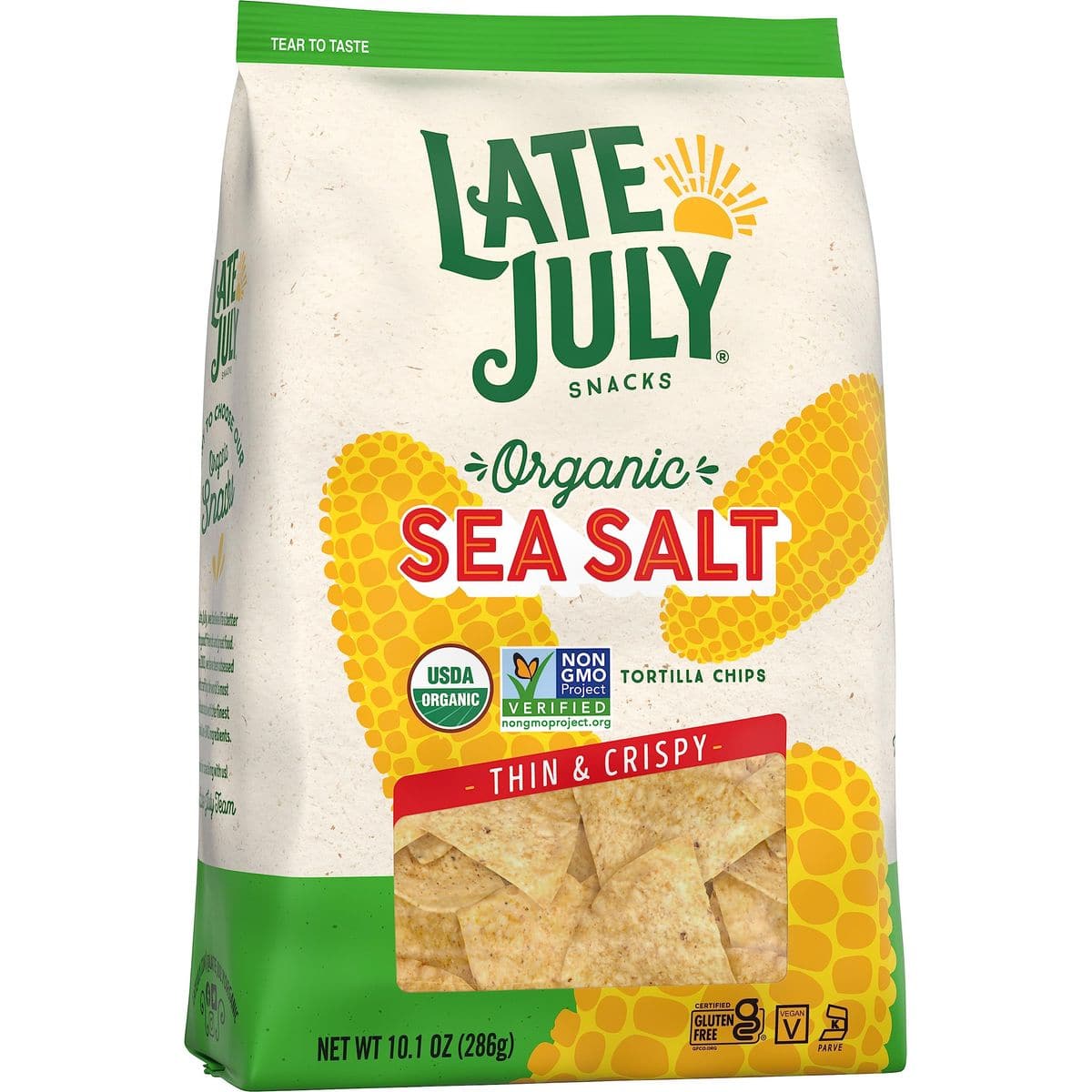 Late July Snacks Thin and Crispy Organic Tortilla Chips with Sea Salt 101 oz Bag