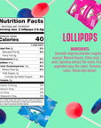 SmartSweets Lollipops, 3oz, Blue Raspberry & Watermelon Flavors, Hard Candy with Low Sugar (1g), Low Calorie (40), No Artificial Sweeteners, Plant-Based, Gluten-Free