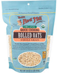 Bobs Red Mill Organic Oats Rolled Quick - 16 Ounce