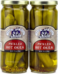 Amish Wedding Hot Pickled Okra 16oz Pack of 2