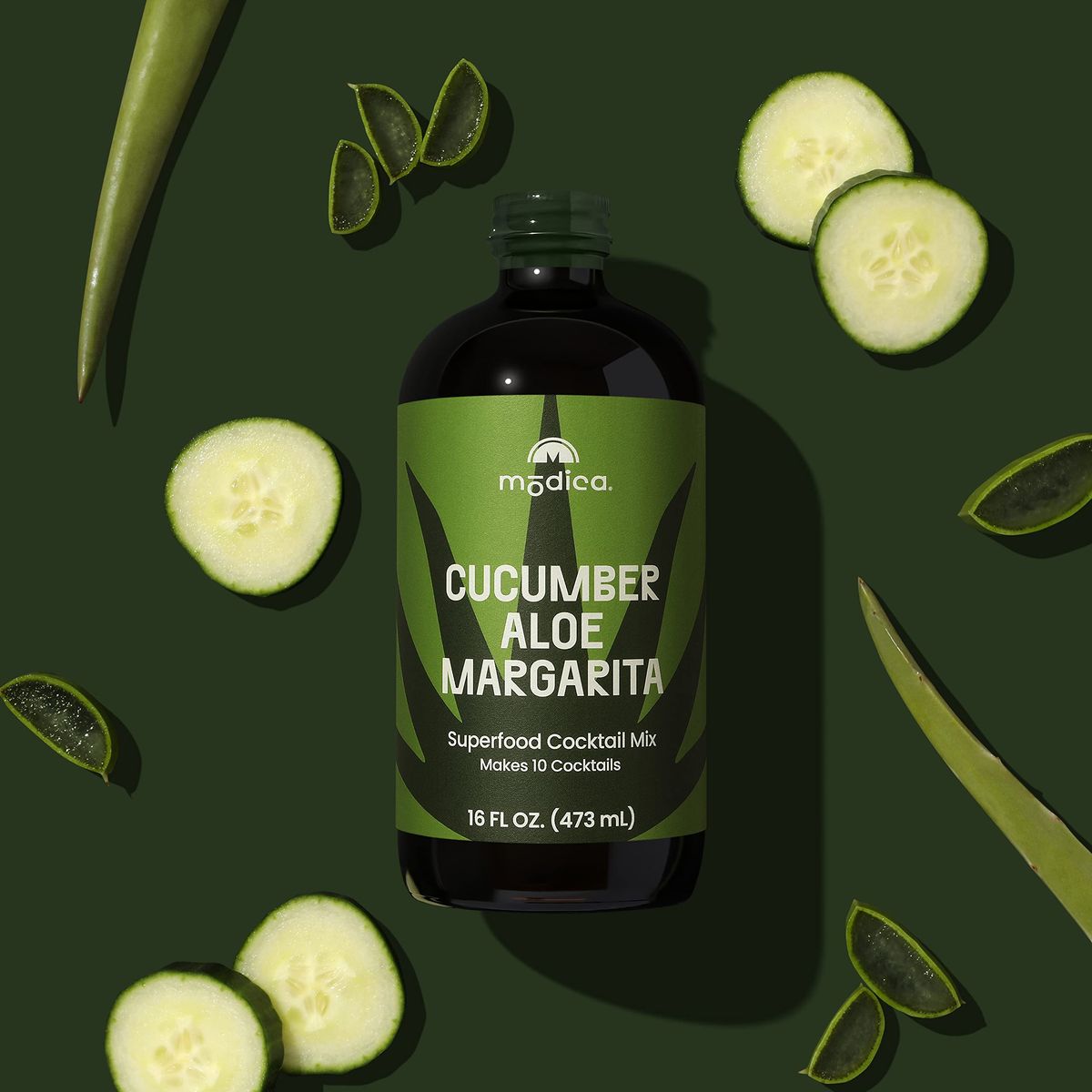 Modica Cucumber Aloe Margarita Cocktail  Mocktail Mix Makes 10 Drinks with Superfoods Vitamins  Electrolytes