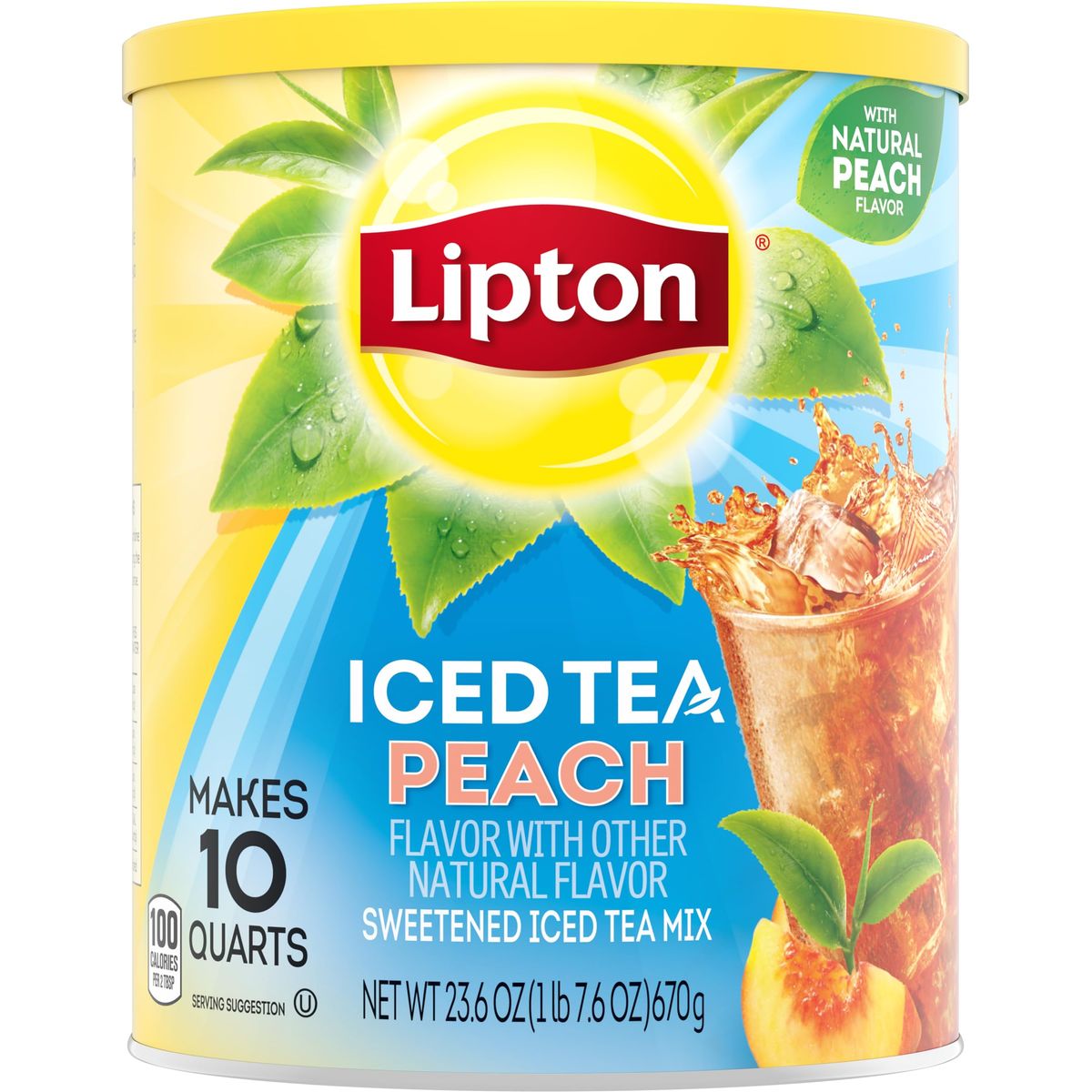 Lipton Iced Tea Mix Peach Sweetened Iced Tea Makes 10 Quarts