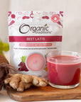 Organic Traditions Beet Latte with Fermented Beetroot Instant Dairy Free Superfood Latte for Energy Pink Drink Instant Tea Latte150g53oz Bag