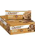 Quest Nutrition Chocolate Chip Cookie Dough Protein Bars, High Protein, Low Carb, Gluten Free, Keto Friendly, 12 Count