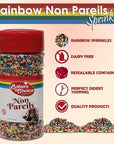 Baker's Choice Rainbow NonPareils Sprinkles - Cake Sprinkles and Toppings - Non Pareil Sprinkles - Gluten Free - Dairy Free - Kosher - 4 oz., Multicolored