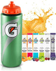 Gatorade Water Bottle with 6 Convenient Gatorade Zero Powder Packets for Hydration on the Go bundle by Schoolhouse Snacks