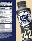 Core Power Fairlife Elite 42g High Protein Milk Shake Bottle Ready To Drink for Workout Recovery kosher Liquid Vanilla 14 Fl Oz Pack of 12