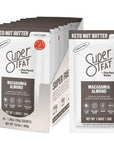 SuperFat Nut Butter Keto Snacks - Macadamia & Almond Nut Butter Fat Bomb Paleo Snack For Energy, Metabolism & Brain Function, Gluten Free, Low Net Carb Box of 10 x 1.0 oz