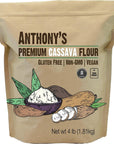 Anthony's Cassava Flour, 4 lb, Batch Tested Gluten Free, Non GMO, Vegan