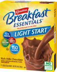 Carnation Breakfast Essentials Light Start Powder Drink Mix Rich Milk Chocolate 8 Count Box of Packets Packaging May Vary