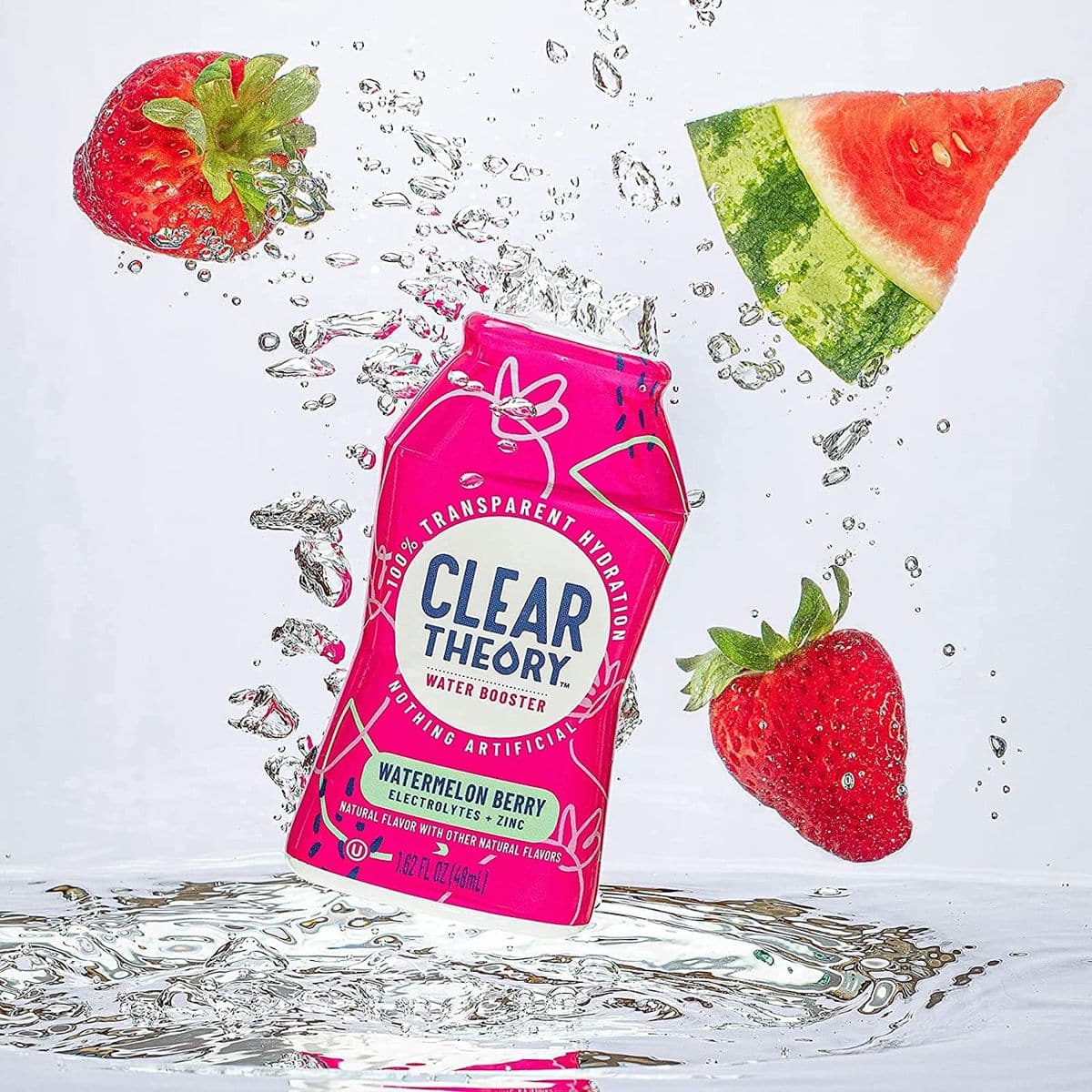 Clear Theory Water Flavoring Drops with Electrolytes Water Enhancer Liquid Flavored Water Drink Mix Hydration for Kids Vegan Gluten Free Low Calorie Watermelon Berry 4 Pack 162 Fl Oz Bottles