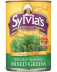 Sylvias Restaurant SpeciallySeasoned Mixed Greens Heart Healthy Cholesterol Free 145 Ounce Pack of 12