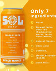 Sol Energy  Natural Energy Drink  Healthy Sugar Free Formula  Naturally Sweetened with Stevia and Monk Fruit  150mg of Caffeine  Low Calorie  Peach Mango Flavor  16oz cans Pack of 12