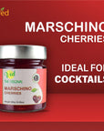 Ved Gourmet Original Maraschino Cherries  Italian Cherry for OldFashioned Cocktails  Vegan Cocktail Bourbon Cherries in Natural Syrup for Cocktail Garnish  300g Jar