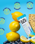 IQBAR Brain and Body Keto Protein Bars - Lemon Blueberry Keto Bars - 12-Count Energy Bar Pack - Low Carb Protein Bars - High Fiber, Gluten Free and Low Sugar Meal Replacement Bars - Vegan Snacks