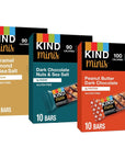 KIND Bar Minis, Variety Pack, Dark Chocolate Nuts and Sea Salt, Peanut Butter, Caramel Almond Sea Salt, Healthy Snacks, Gluten Free, Low Calorie Snacks, Low Sugar, 30 Count