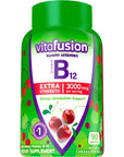 Vitafusion Extra Strength Vitamin B12 Gummy Vitamins for Energy Metabolism Support and Nervous System Health Support, Cherry Flavored, America’s Number 1 Brand, 45 Day Supply, 90 Count