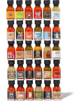 Thoughtfully Gourmet, Master Hot Sauce Collection Sampler Set, Flavors Include Garlic Herb, Apple Whiskey and More, Gift Set of 30