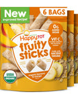 HAPPYTOT Organics Fruity Sticks, Oat & Fruit Filled Grain Sticks, Banana & Mango, Organic Toddler Snack, 2.5 Ounce Bag (Pack of 6)