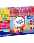 BLUE RIBBON Crystal Light Powdered Drink Mix Variety Pack  Lemonade Fruit Punch Raspberry Lemonade and Wild Strawberry  120 Count  WATER BOTTLE