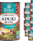 Eden Organic Aduki Beans Azuki Adzuki NonGMO No Salt Added Red Beans Macrobiotic 15 oz Can 12Pack Case